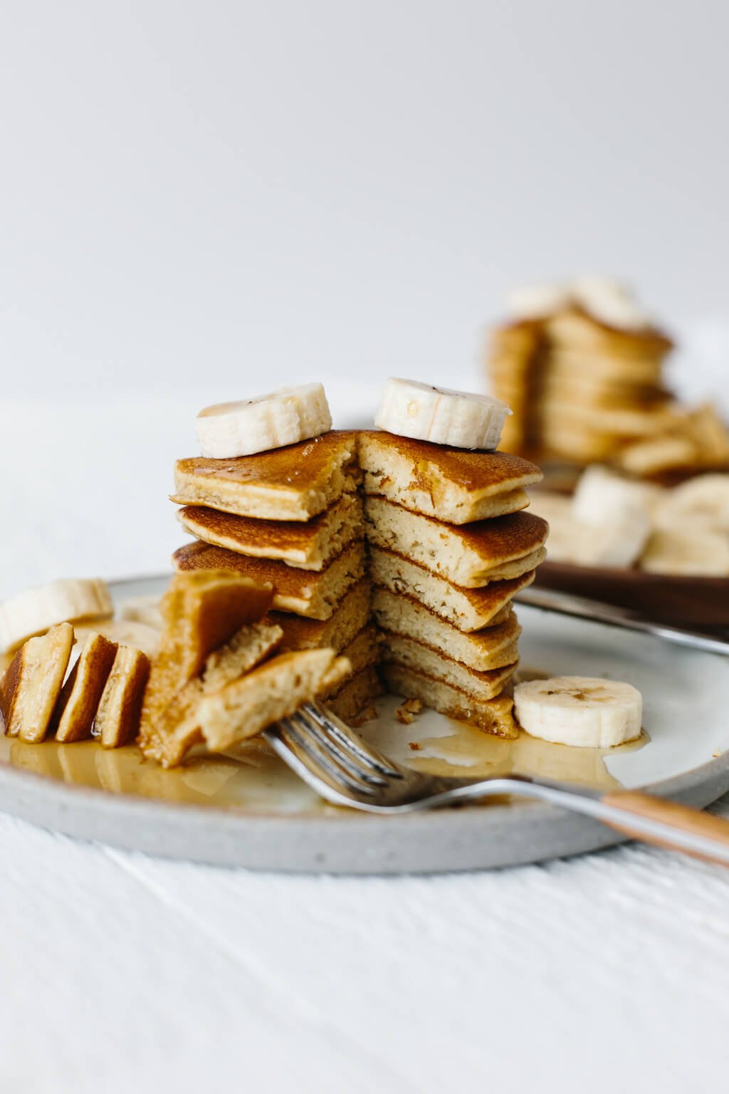 These paleo pancakes are light and fluffy and made from a combination of coconut flour, tapioca flour and almond flour. They're a reader favorite and the best paleo pancakes out there!