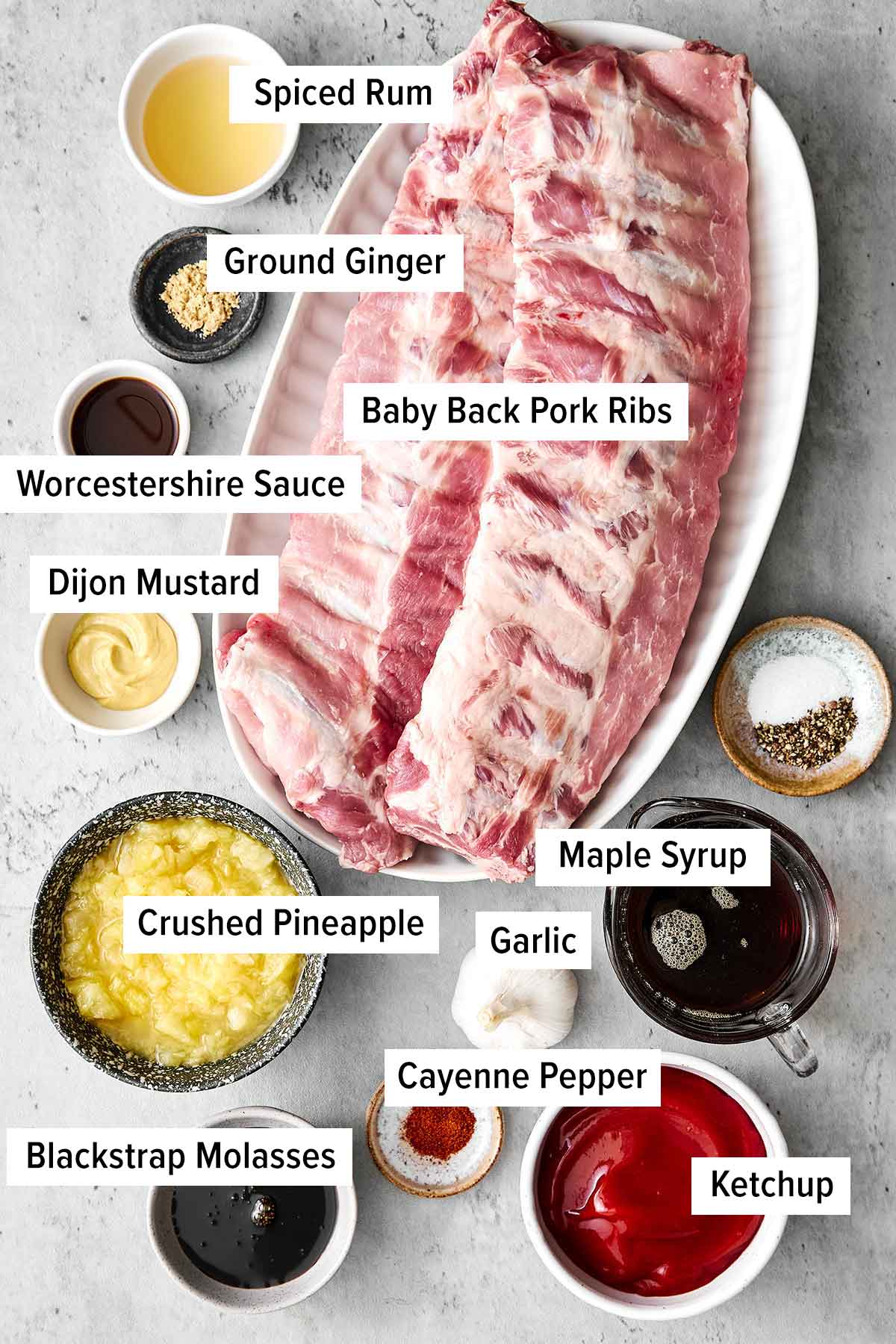 These baby back ribs are my secret to the best cookout meal. Guaranteed to be fall-apart tender with the best pineapple BBQ sauce! Ingredients for baby back ribs.