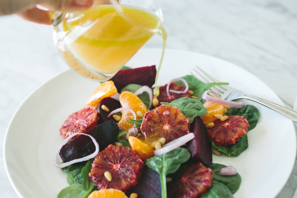 roasted beet, blood orange and mandarin salad