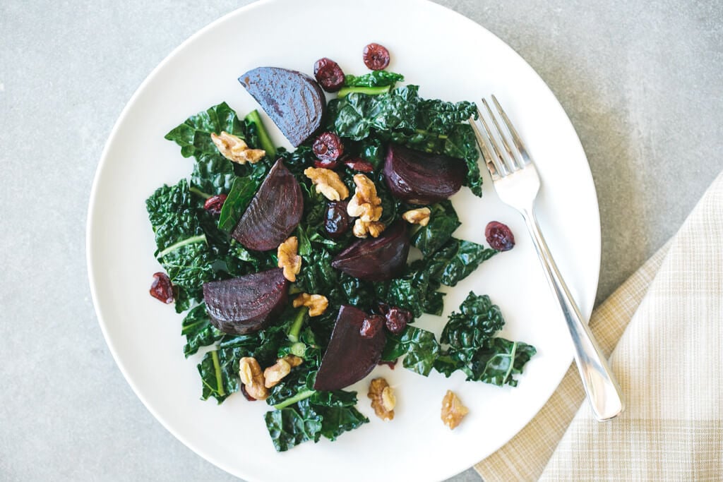 roasted beet and kale salad