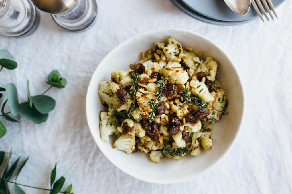 Za'atar Roasted Cauliflower with Dates, Pine Nuts and Thyme ...