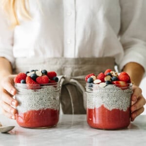 Chia seed pudding is easy to make. Use dairy-free nut milk for a healthy vegan option.