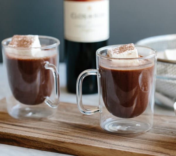 Red wine hot chocolate. The ultimate rich and decadent holiday drink.