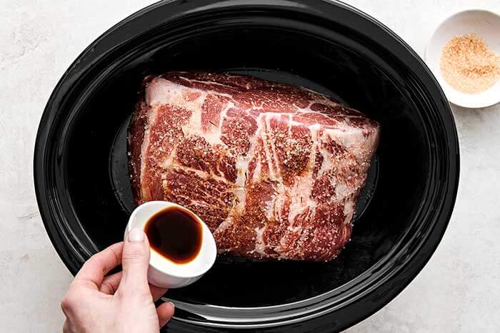 Cooking Kalua pork in a slow cooker.