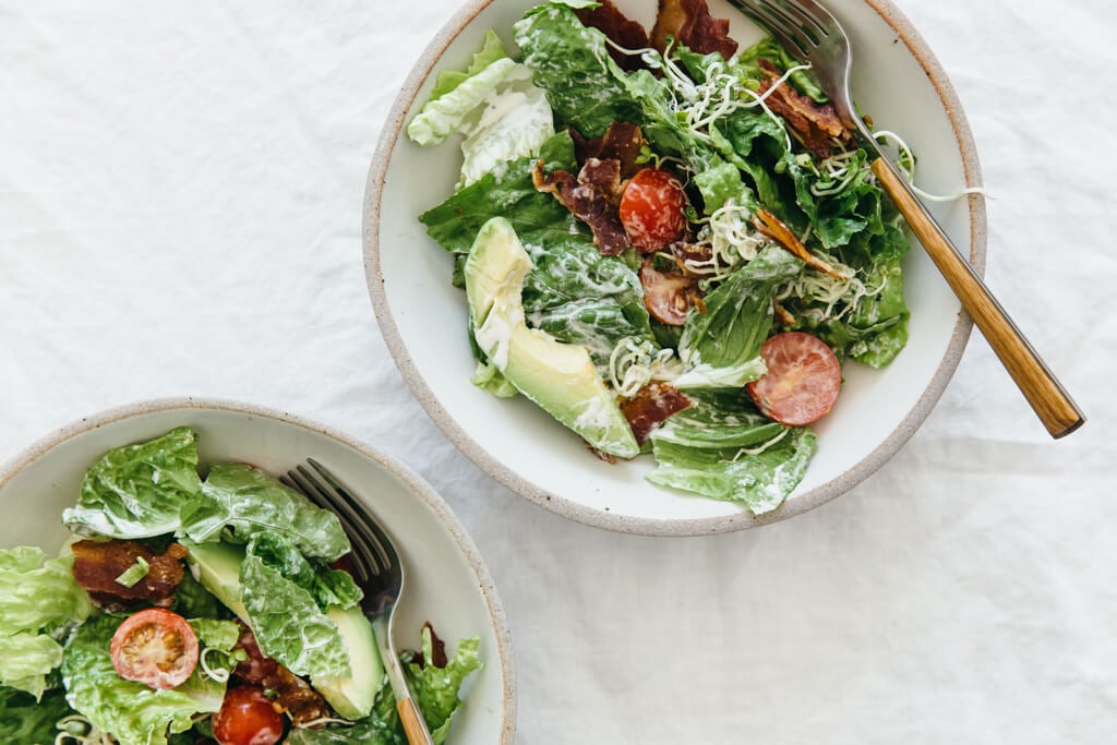 (gluten-free, paleo) This BLT salad takes just like a BLT sandwich, but it's naturally gluten-free. 