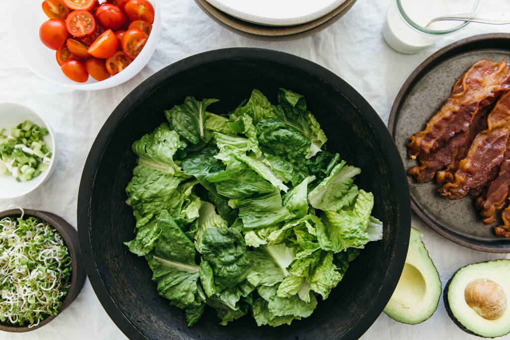 (gluten-free, paleo) This BLT salad takes just like a BLT sandwich, but it's naturally gluten-free. 