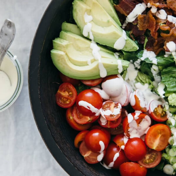 (gluten-free, paleo) This BLT salad takes just like a BLT sandwich, but it's naturally gluten-free.