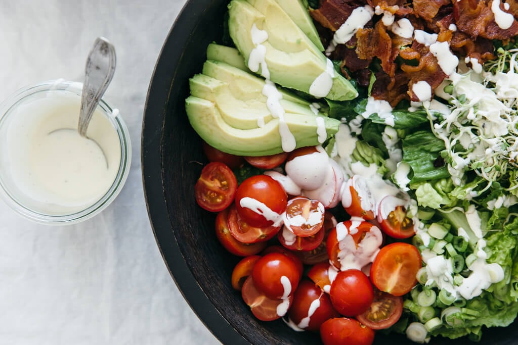 (gluten-free, paleo) This BLT salad takes just like a BLT sandwich, but it's naturally gluten-free. 