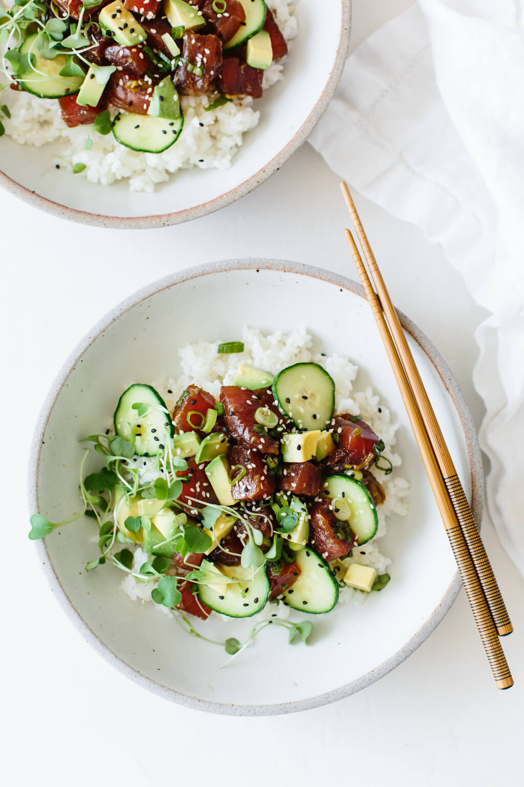 Two poke bowls.