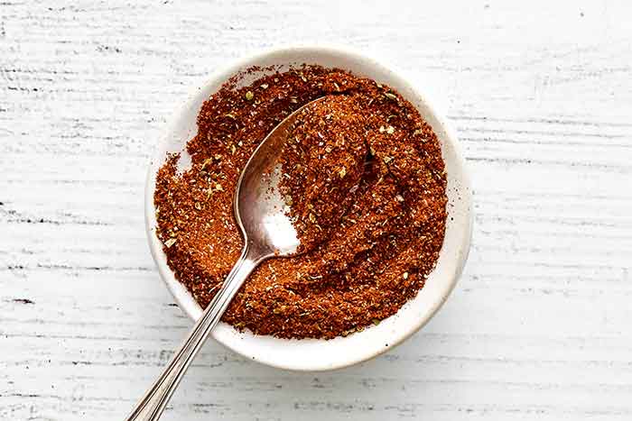 Pulled pork seasoning in a bowl.