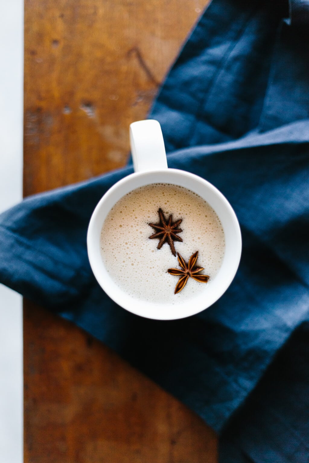 Chai spiced coconut milk made from ginger, turmeric, cinnamon, star anise, vanilla and coconut milk will heat you from the inside out and provide heaps of anti-inflammatory health benefits.