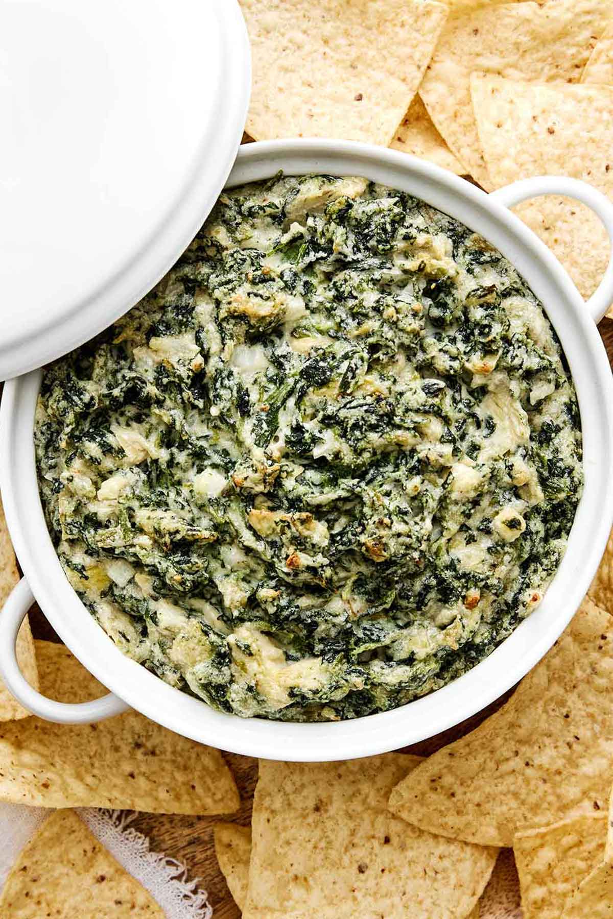 Healthy spinach artichoke dip.