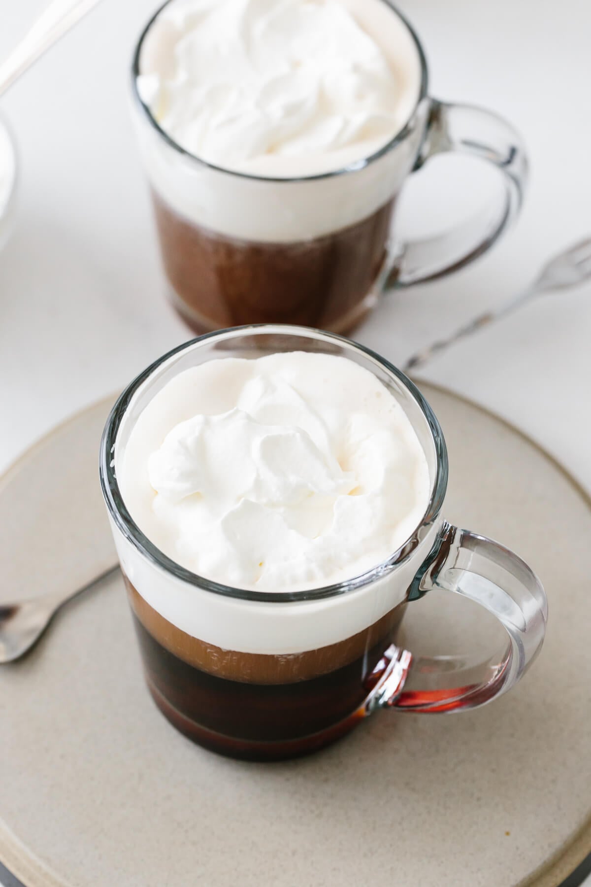 Two glasses of Irish Coffee.