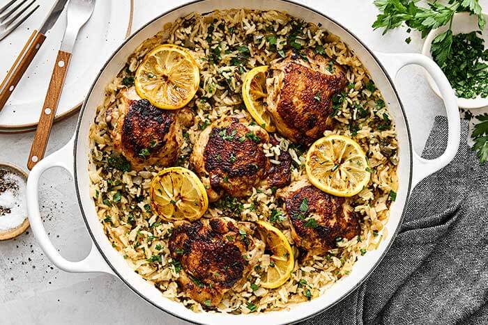 How to make chicken and rice.