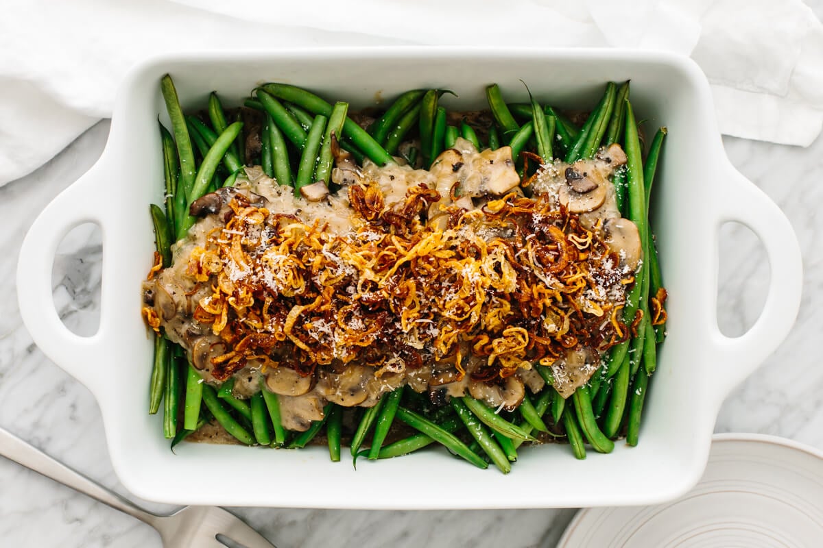 Healthy Green Bean Casserole (gluten-free, dairy-free)-image