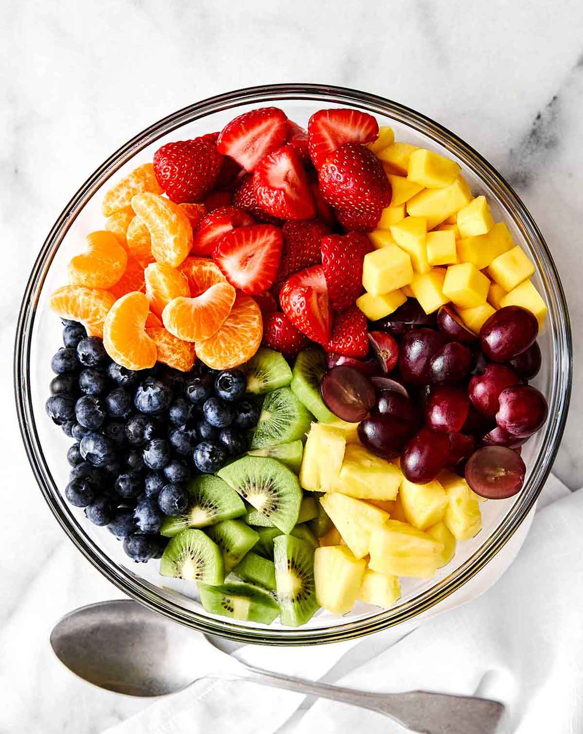 Step two of fruit salad: mix it all together.
