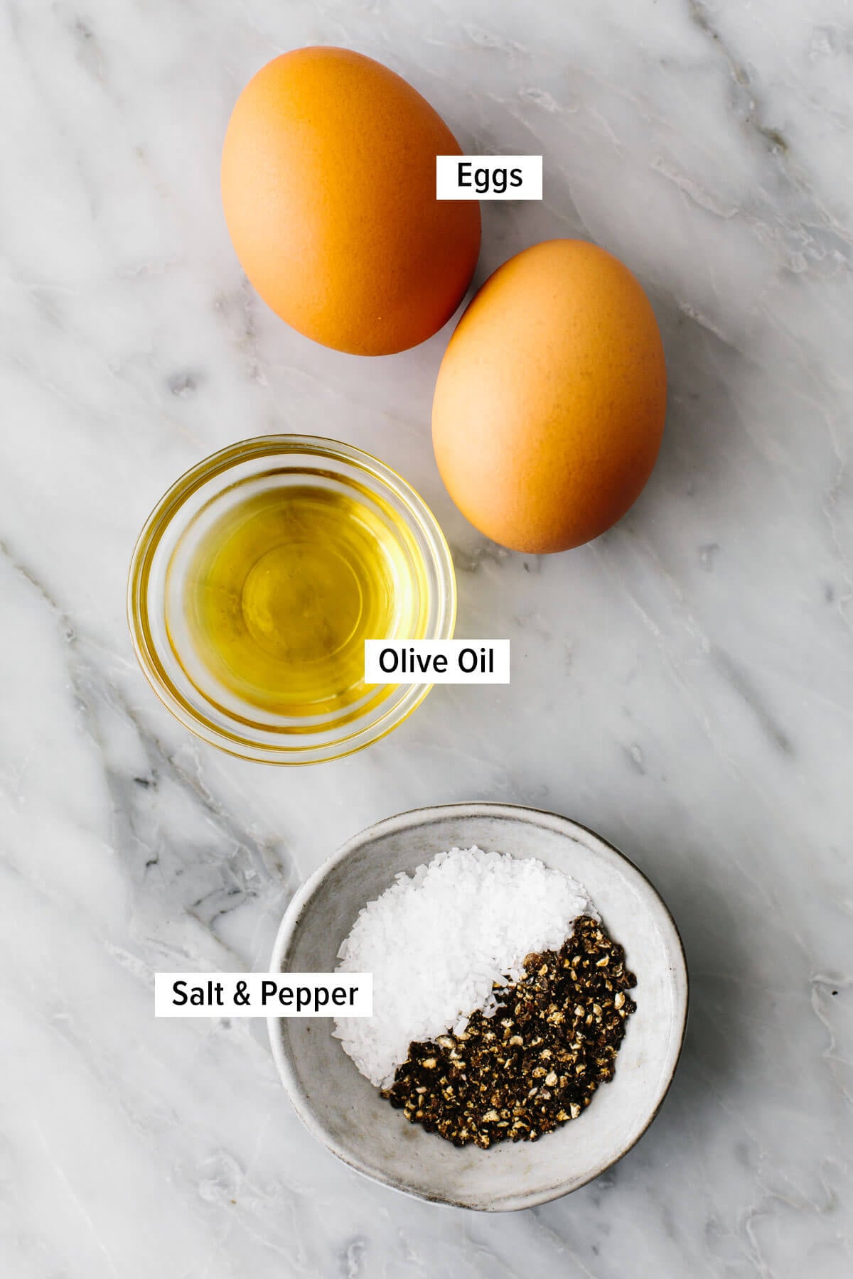 Ingredients for an omelette on a table