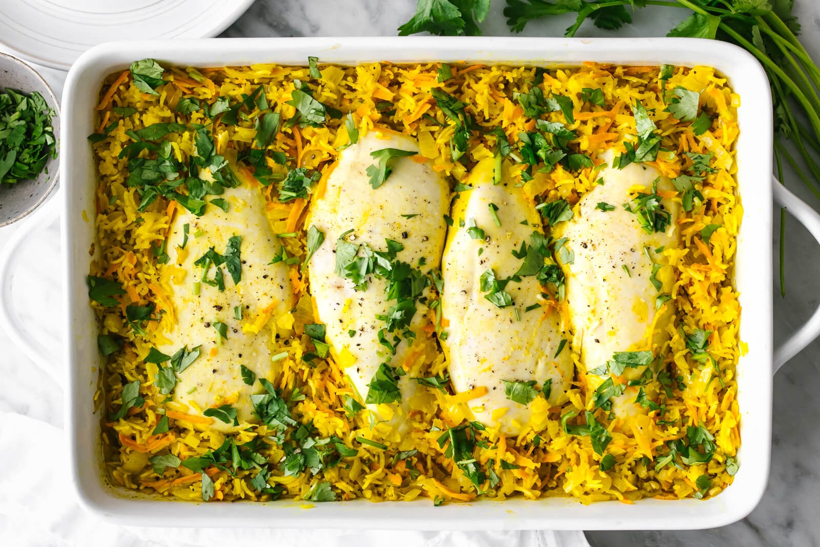 Turmeric Chicken and Rice Casserole