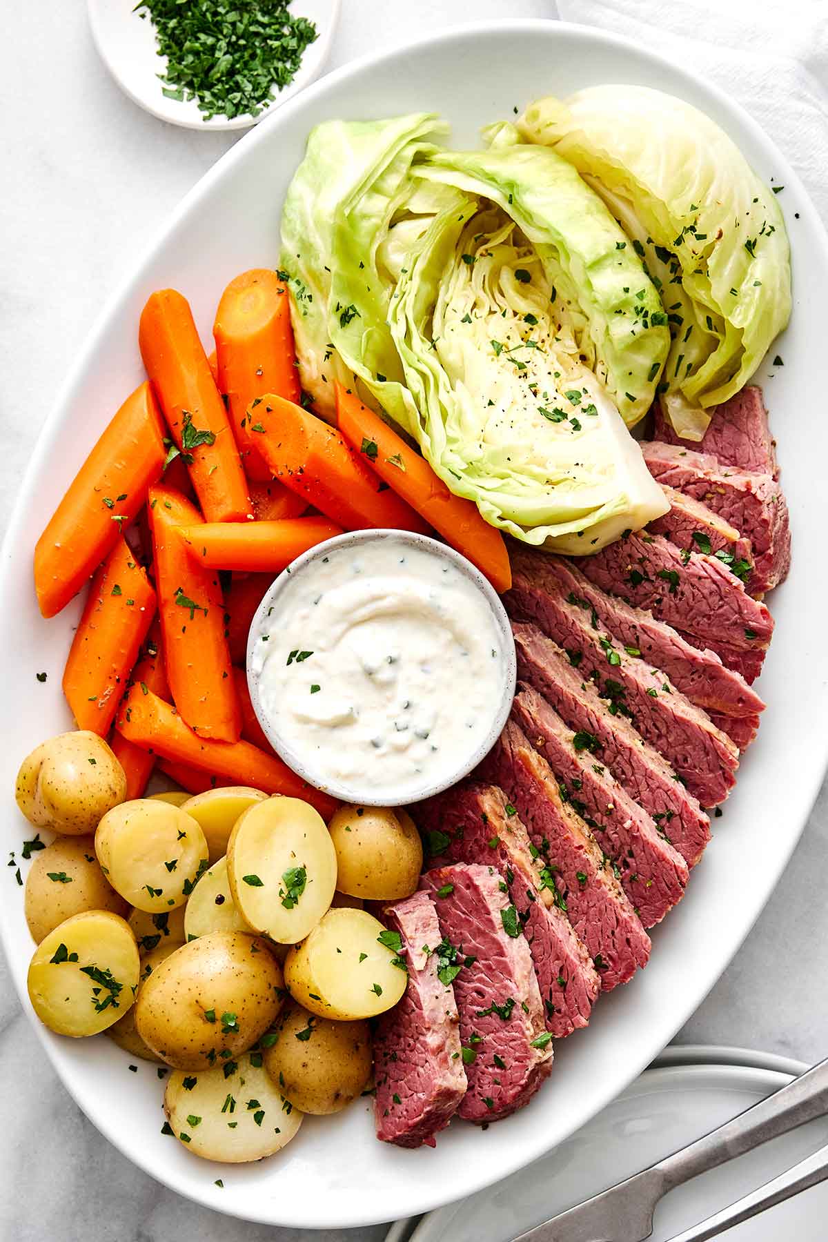 Corned beef and cabbage.