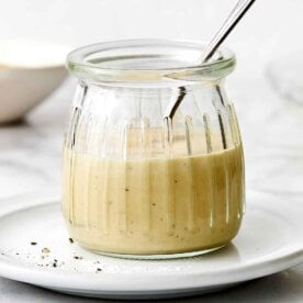 Maple mustard tahini dressing recipe.