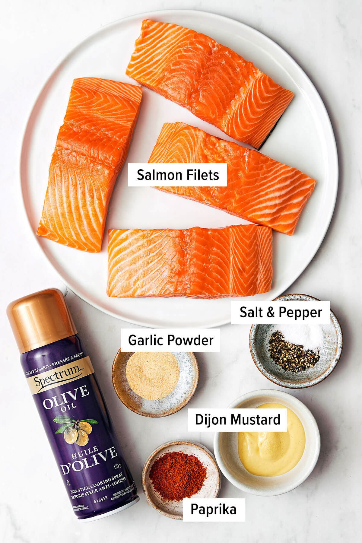 This air fryer salmon recipe is the secret to a moist and crispy filet that tastes like a million bucks - in under 15 minutes! Ingredients for air fryer salmon.