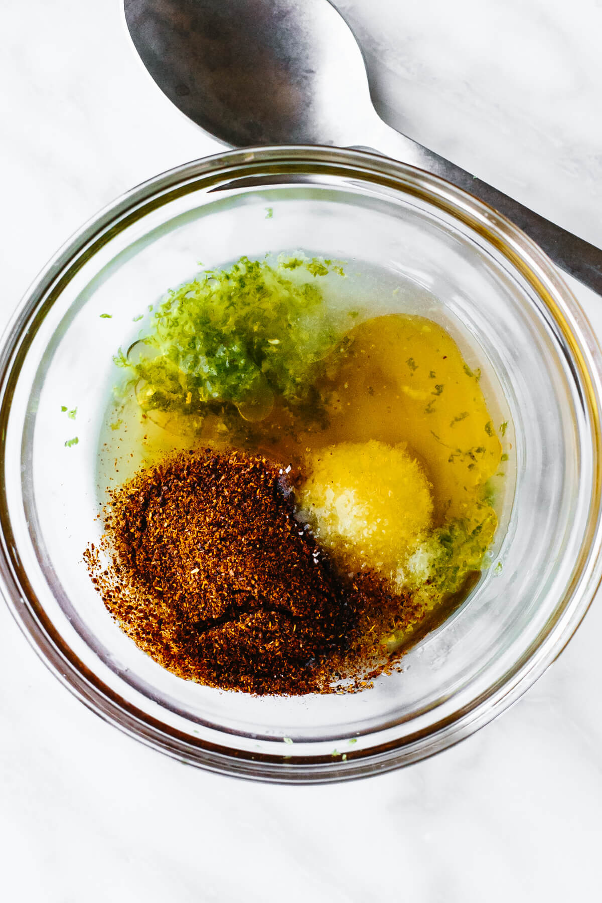 Chili lime spice mix in a bowl for chili lime trout