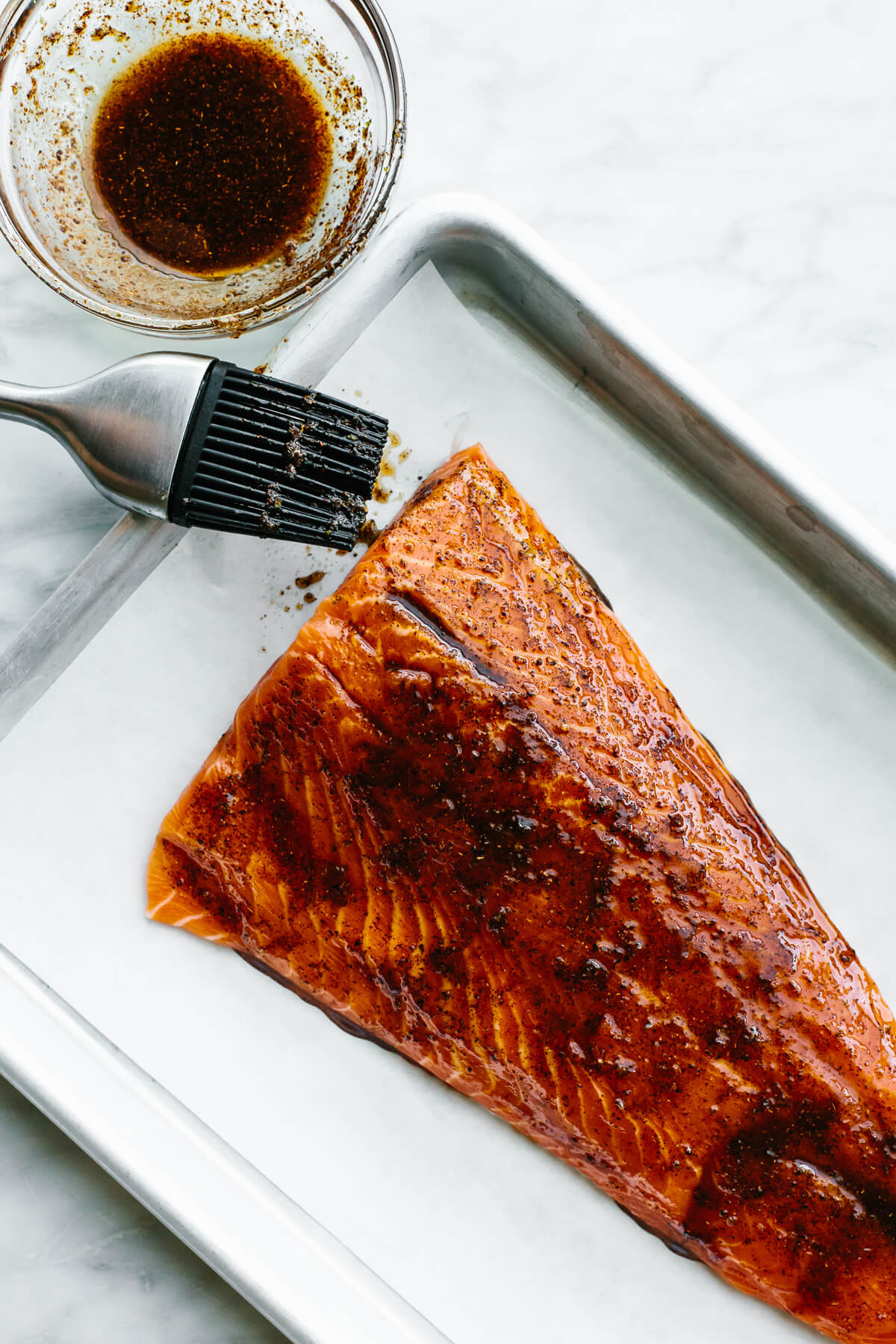 Chili lime baked trout on a sheet pan