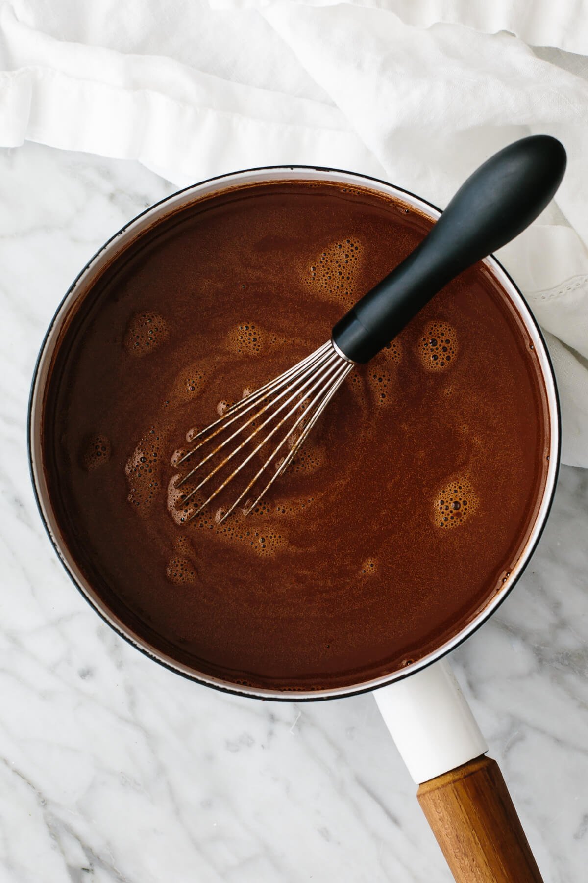 This is the best hot chocolate you'll ever taste! It's unbelievably rich, velvety smooth, and perfect for warming up through winter and Christmas. Hot chocolate in a pot.