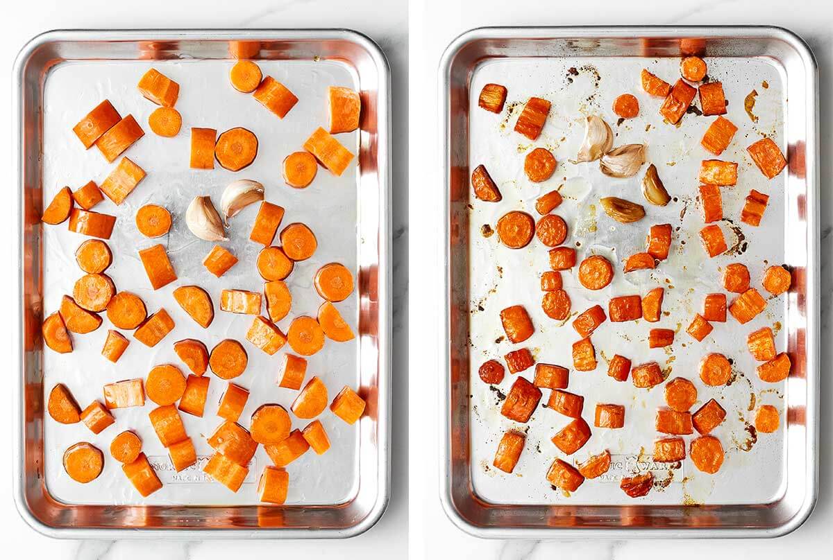 Roasting carrots for hummus