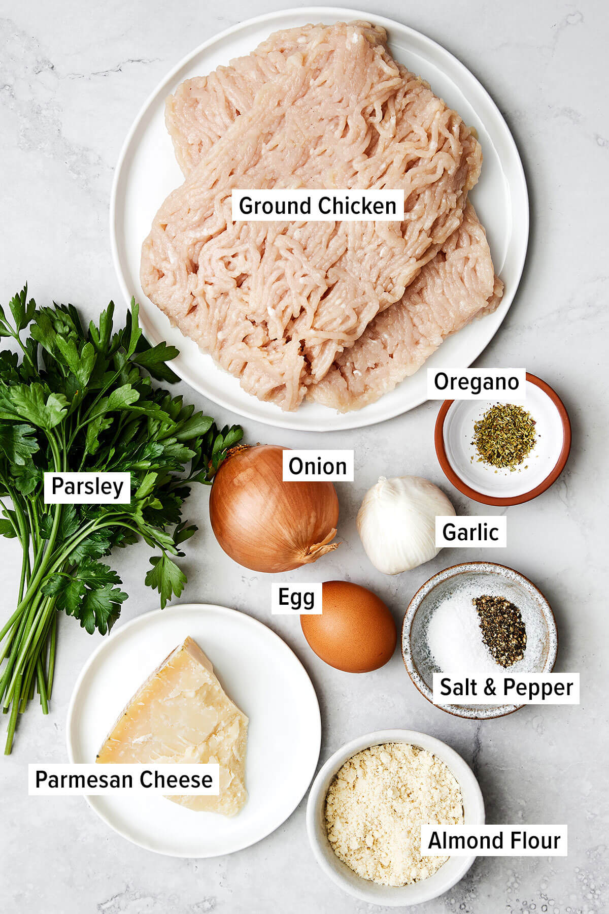 Ingredients for chicken meatballs