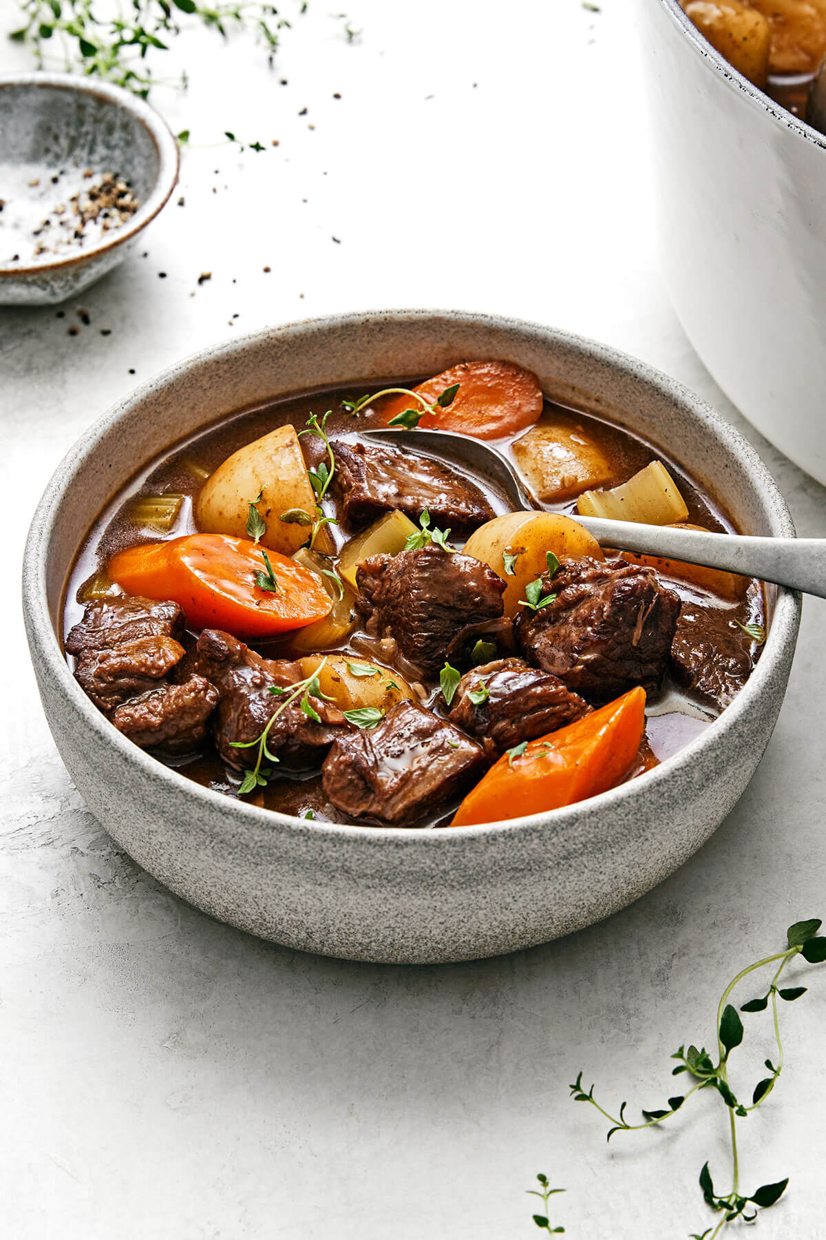 This classic beef stew recipe is a cold-weather one-pot wonder and my favorite for a hearty, comforting, and satisfying meal! A bowl of beef stew
