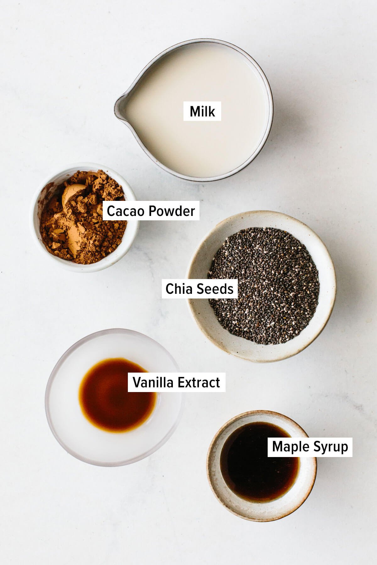 Chocolate chia pudding is so simple and amazingly delicious. It's the easiest healthy dessert recipe you can make with no baking! Ingredients for chocolate chia pudding