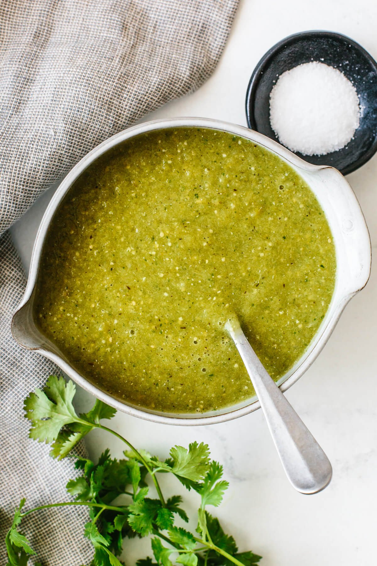 A bowl of salsa verde