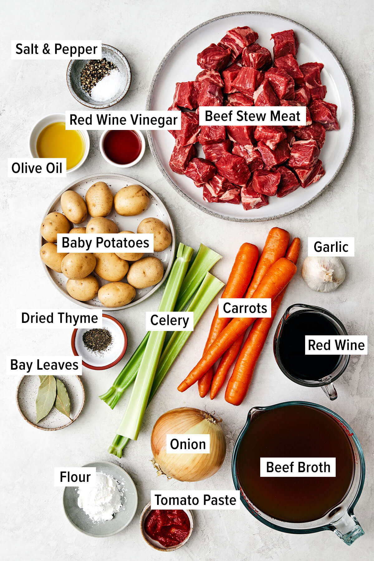 This classic beef stew recipe is a cold-weather one-pot wonder and my favorite for a hearty, comforting, and satisfying meal! Ingredients for beef stew