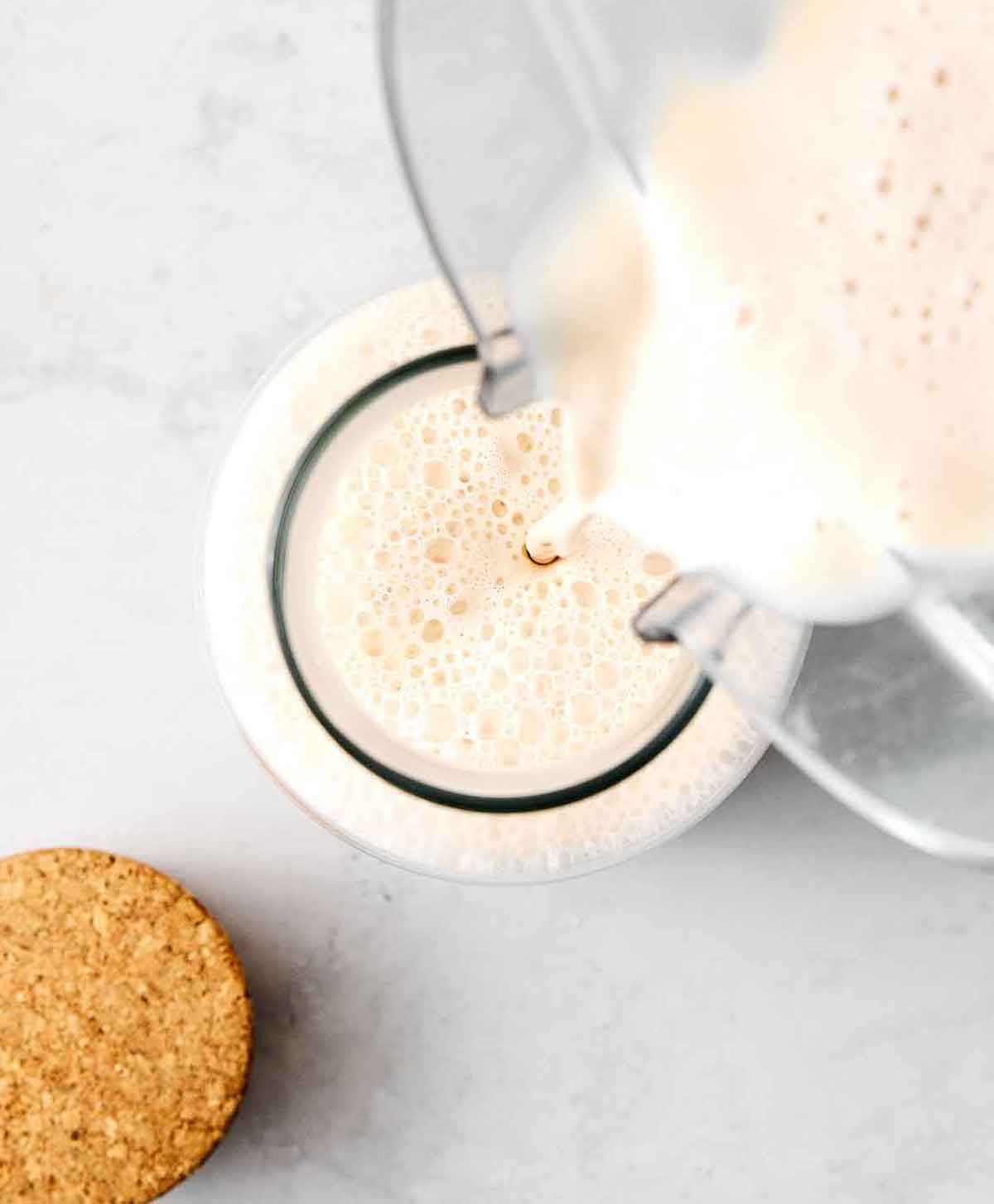 Eggnog in a pitcher.