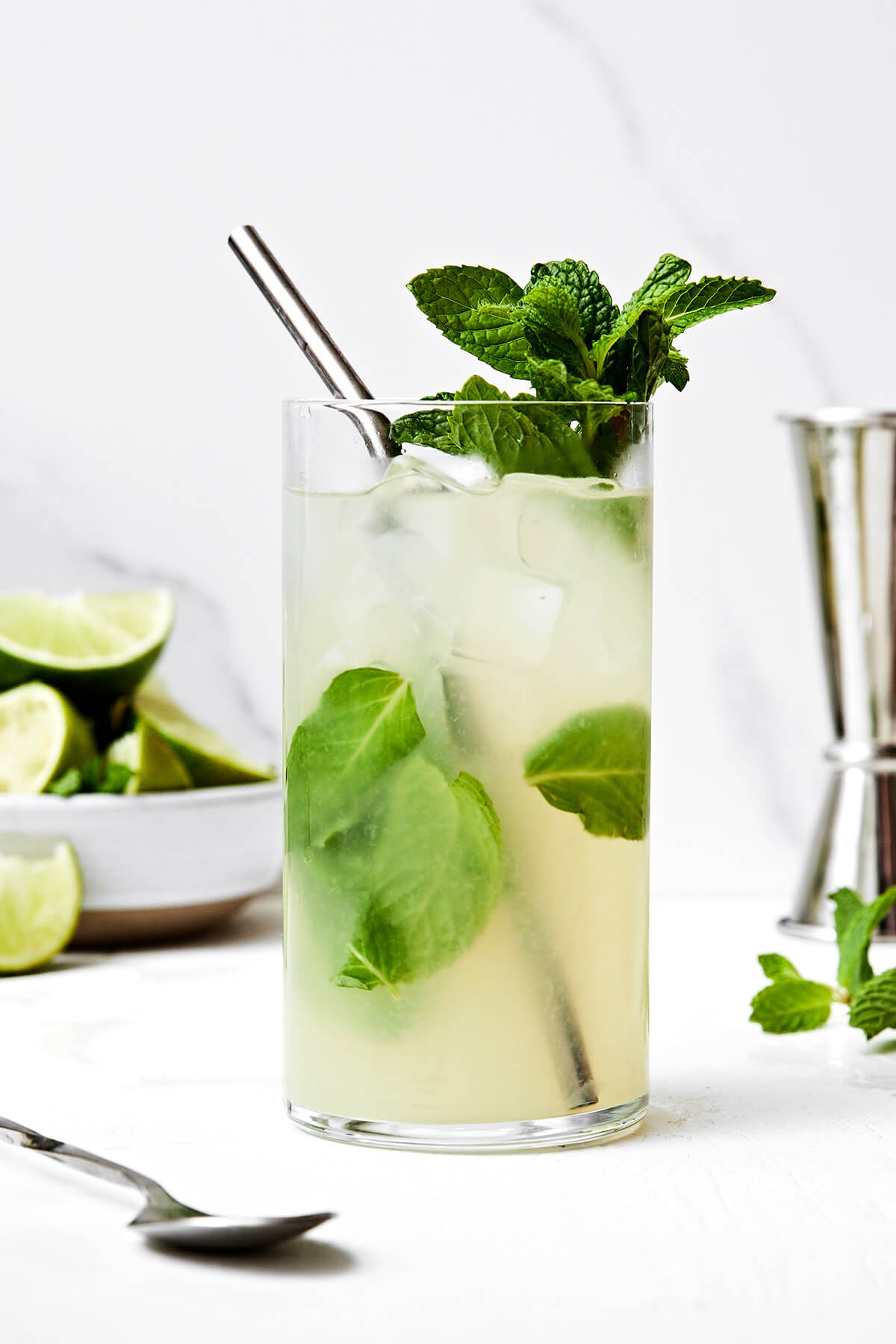 Mint mojito in a glass.