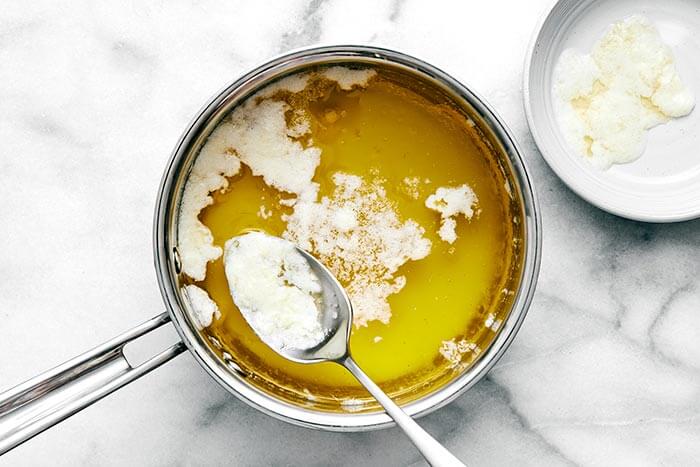 A pot of boiled butter.