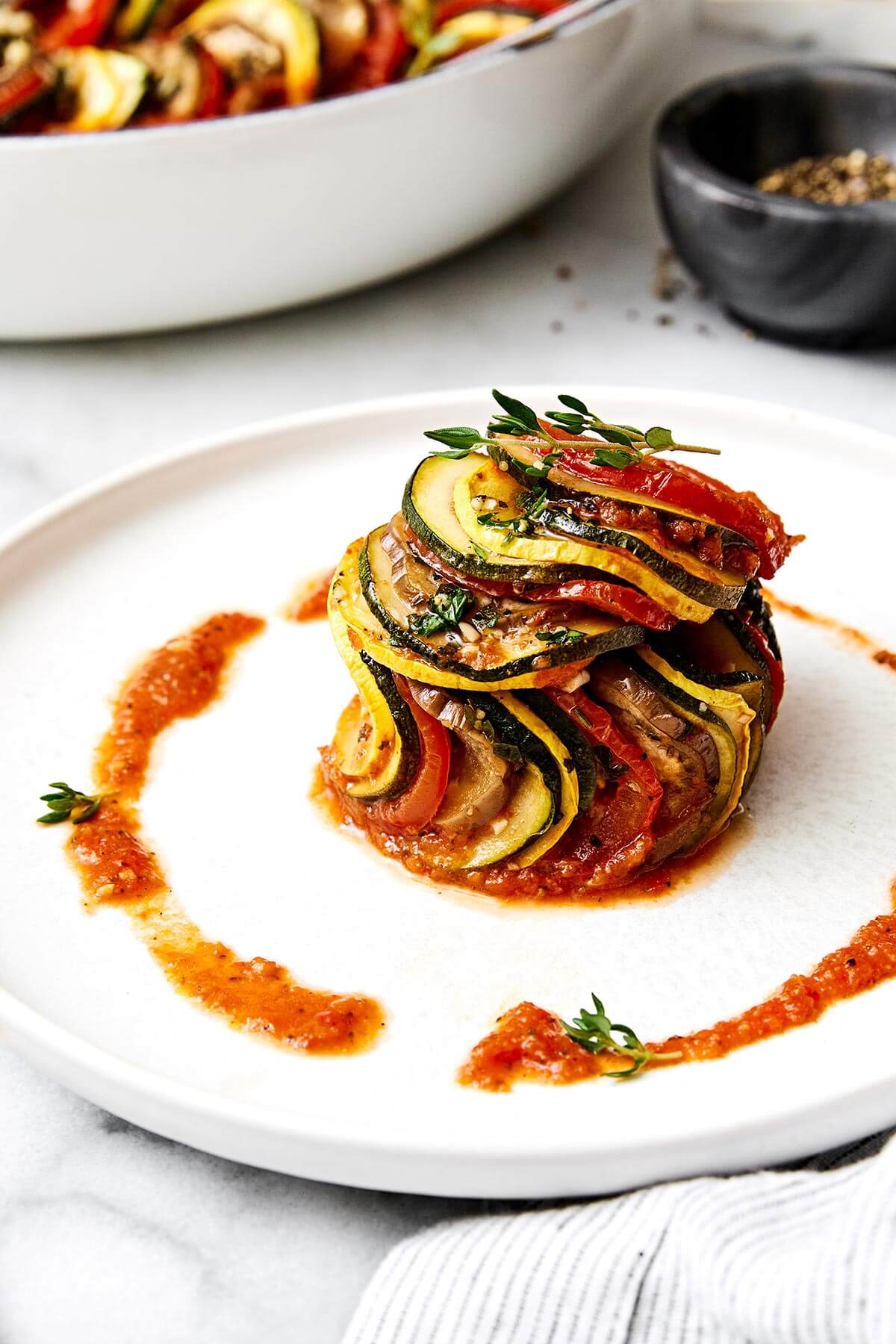 Ratatouille on a plate.