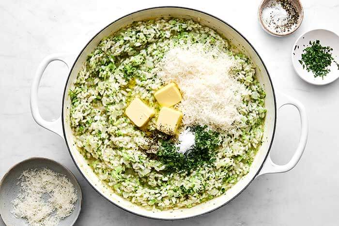 Broccoli parmesan risotto.