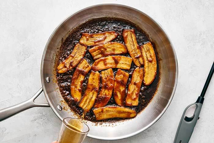 Caramelized bananas for Bananas Foster.