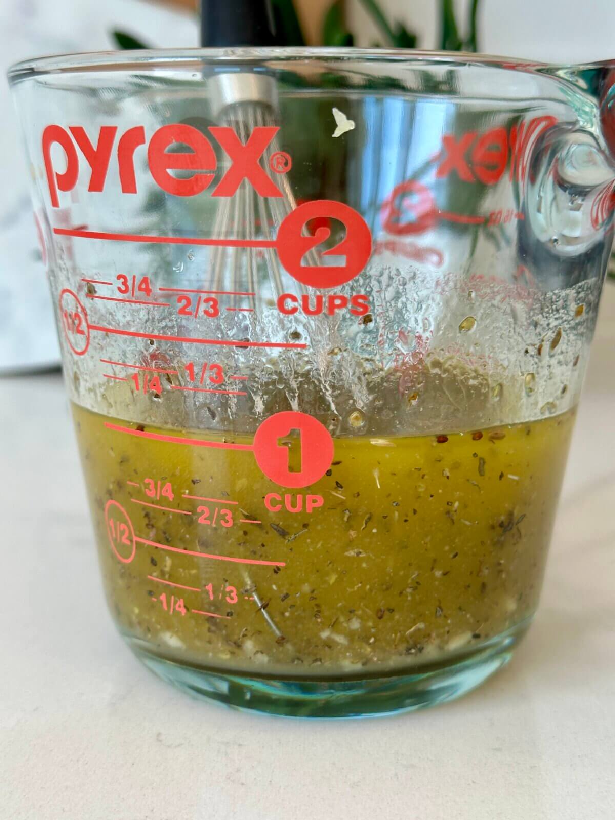 Recipe testing the homemade Italian dressing.