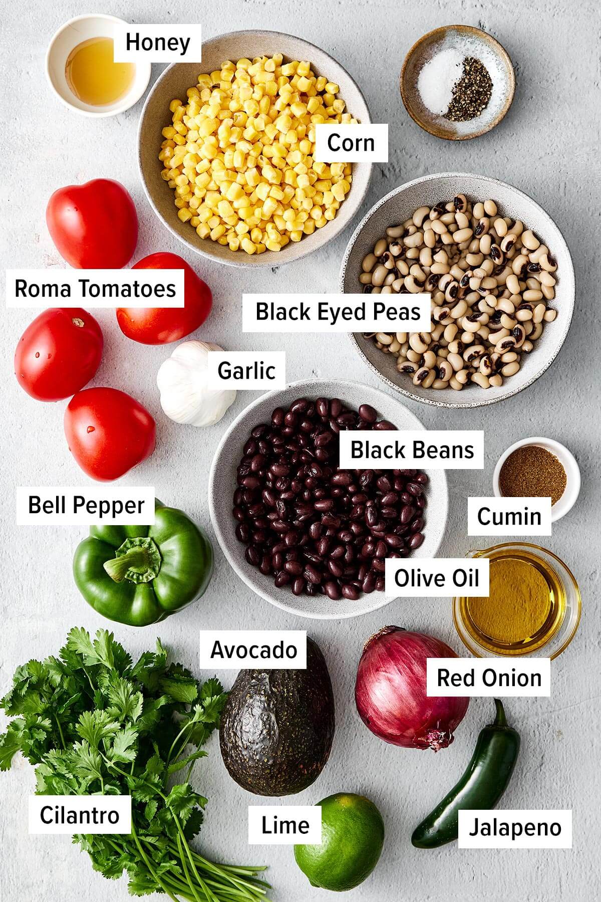 Cowboy caviar ingredients.