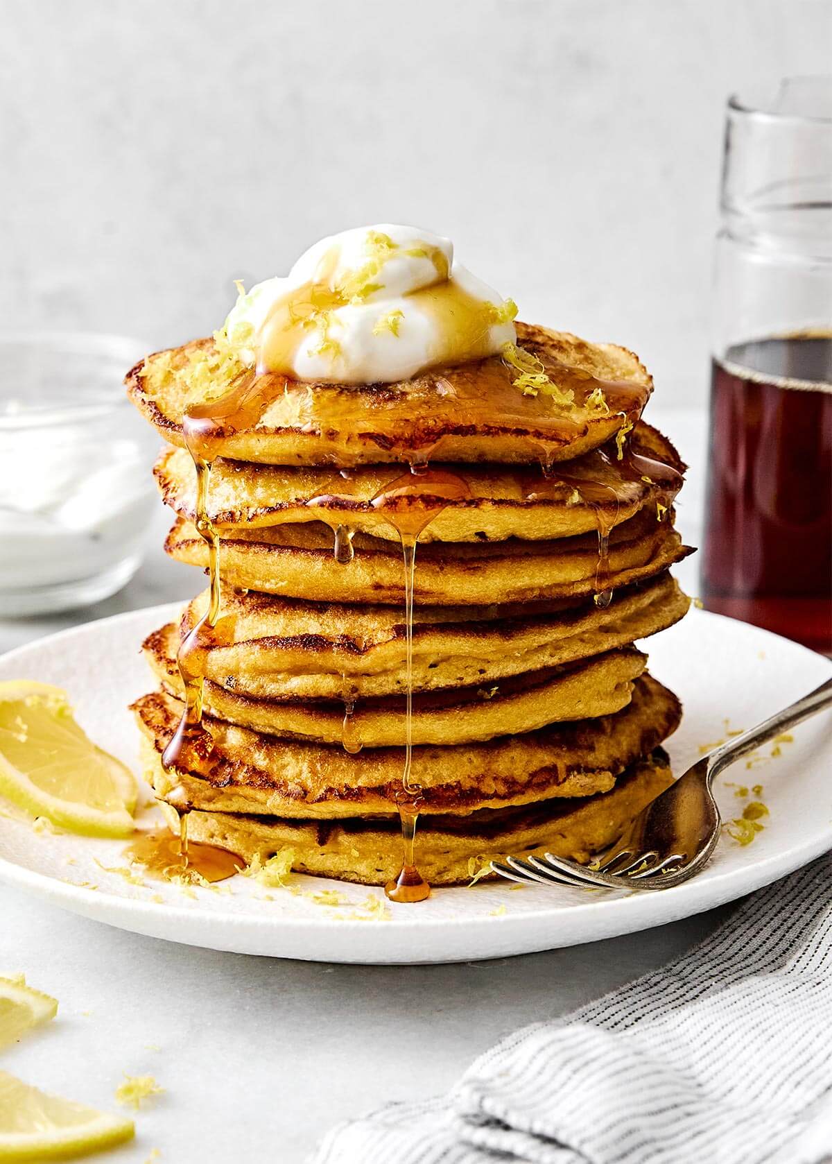 Lemon ricotta protein pancakes.