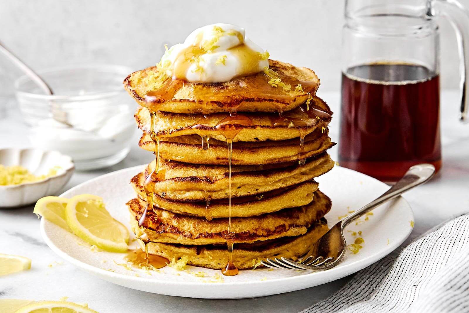 Lemon ricotta protein pancakes recipe.
