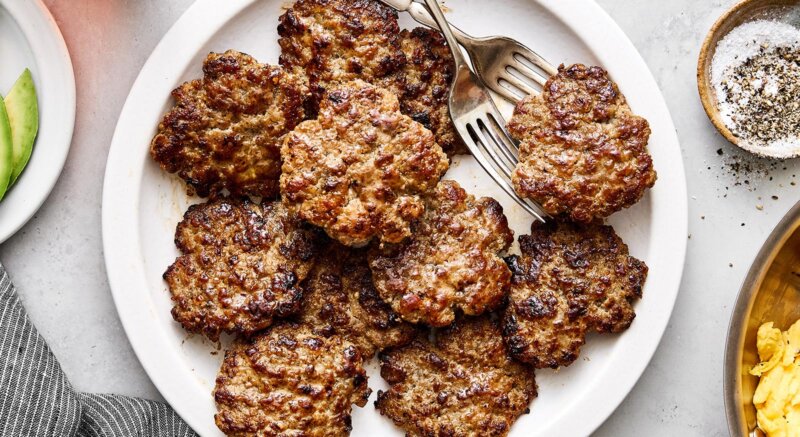 Homemade breakfast sausages.