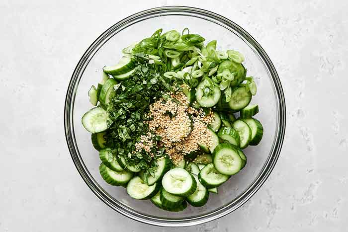Mixed Asian cucumber salad.