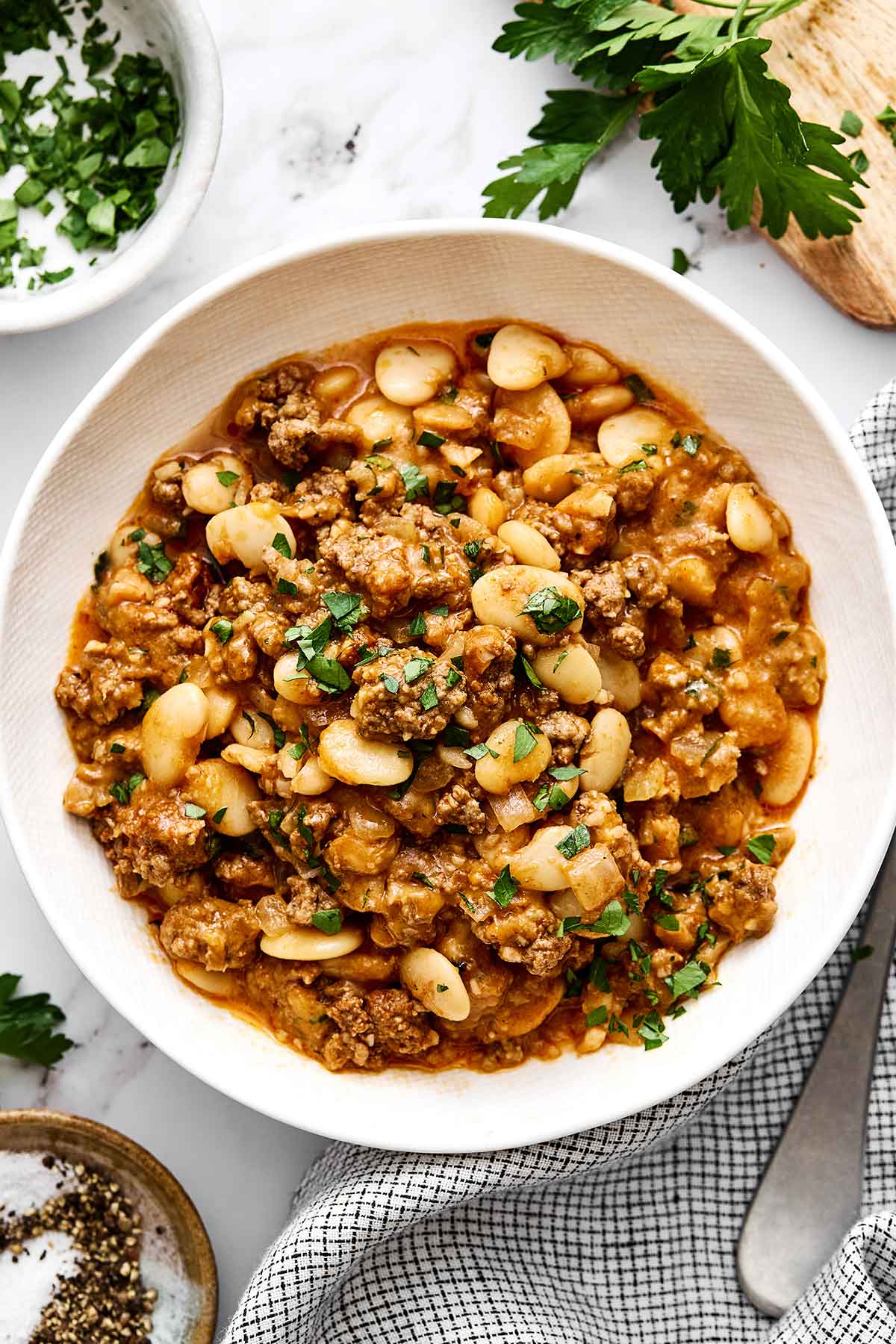 A bowl of healthy hamburger helper.
