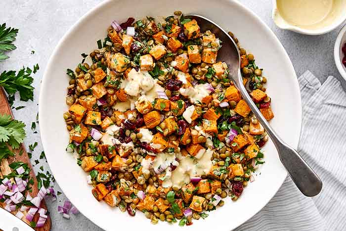 How to make a sweet potato salad.