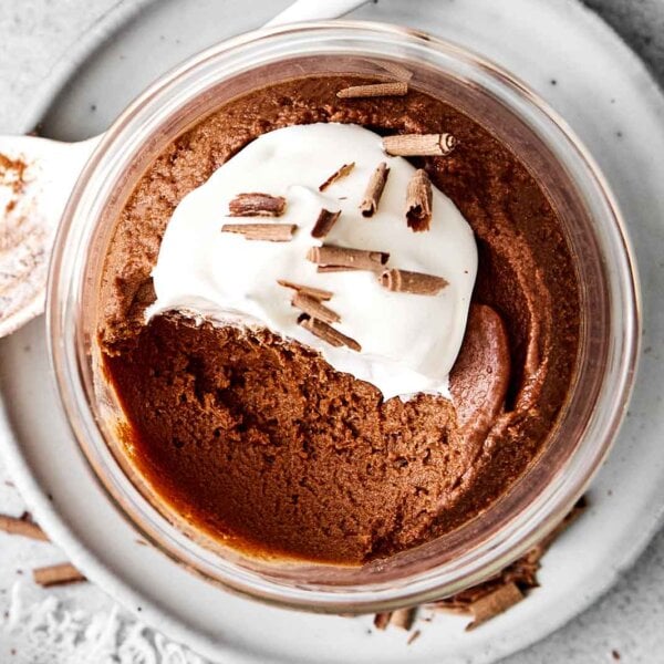 Chocolate mousse in a cup.