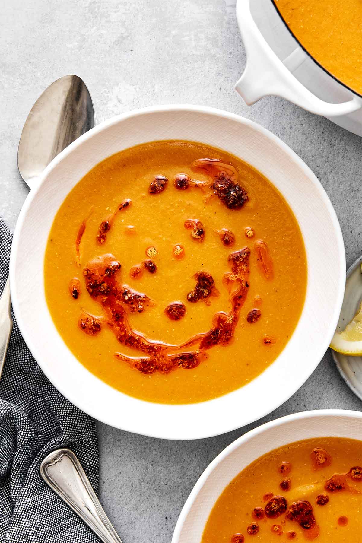 Red lentil soup.